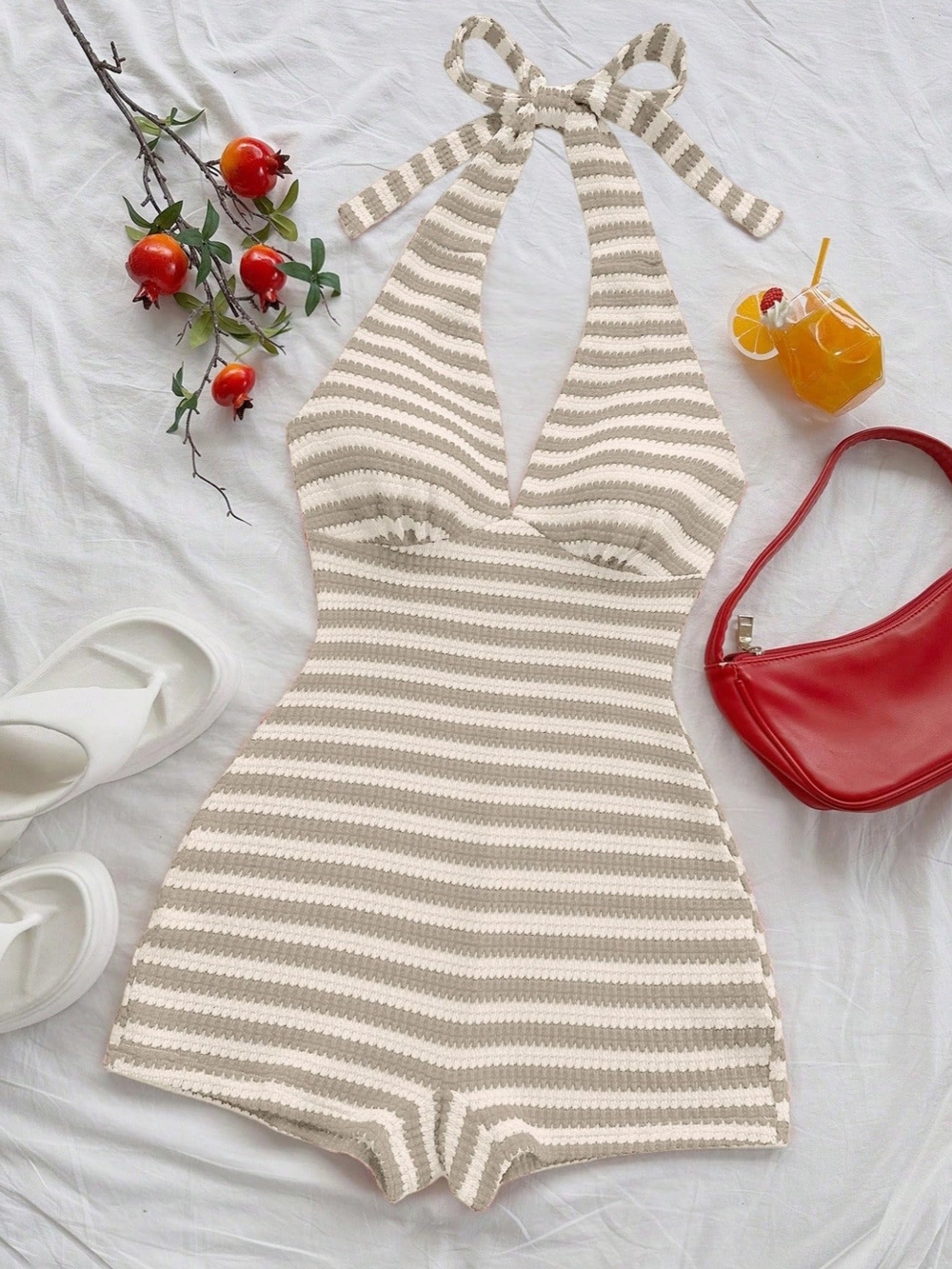 ✨ NWT Verdusa Striped Knit Halter Romper Jumpsuit! ✨